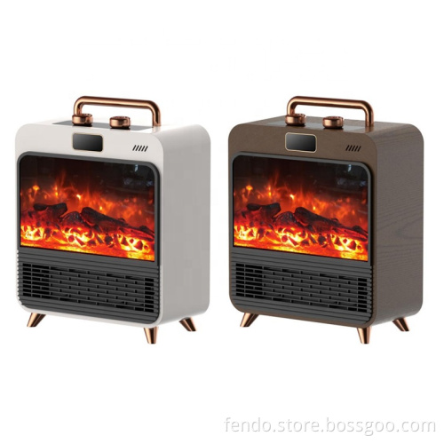 900/1500W PTC Heating Element with Three Modes LED Flame Heater for Home Office Hotel
